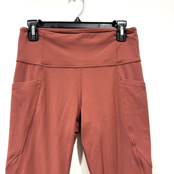 Athleta Leggings Stash Pocket Salutation Tight Full Length Red Women sz Medium - Picture 2 of 8